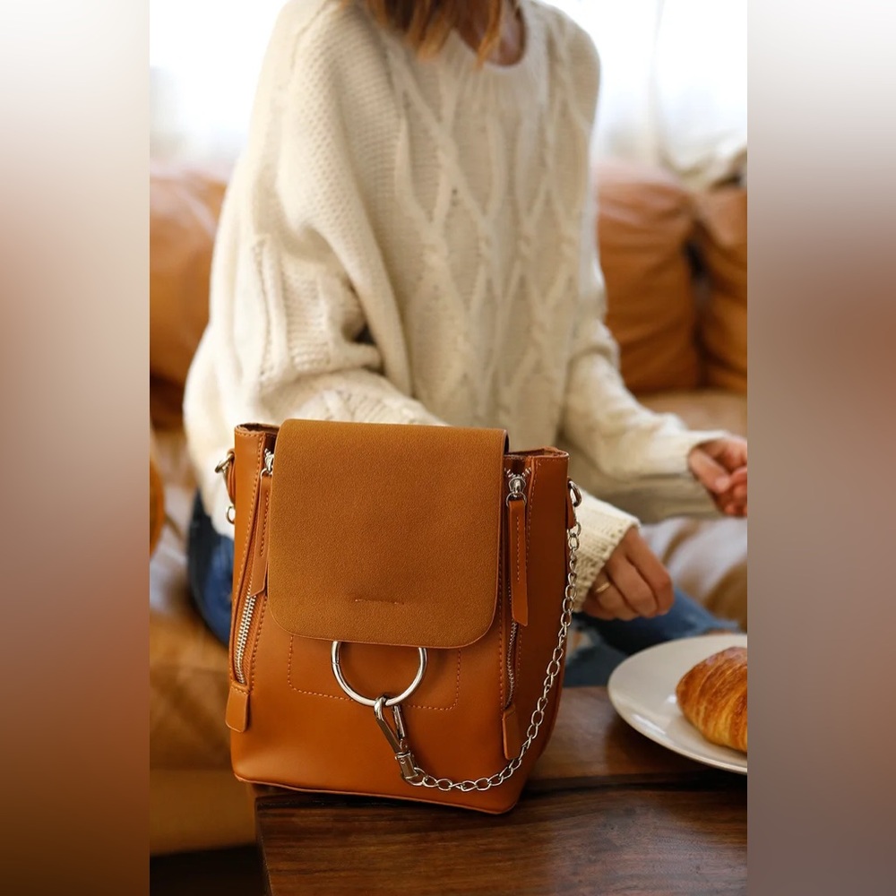 Lulu’s Sidewalk Stunner Faux Leather Backpack Purse